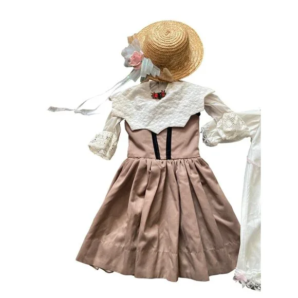 Vintage 1950s? Doll Nightgown + Dress Set of 2